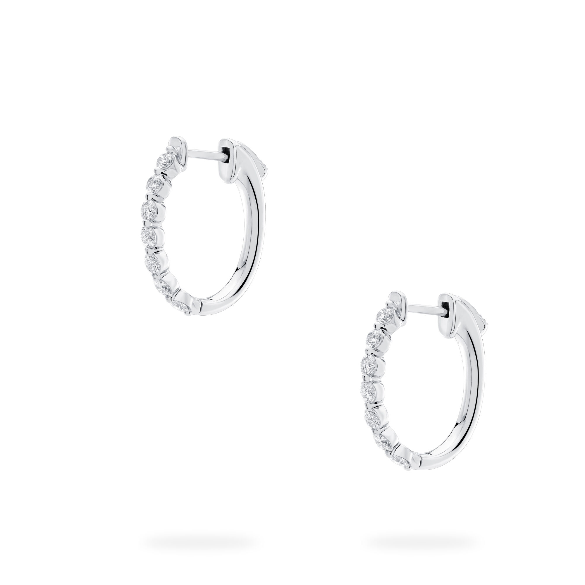 Platinum diamond hoop earrings outlet